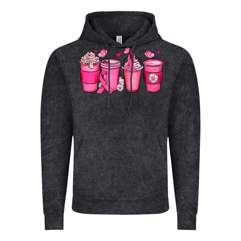 Breast Cancer Coffee Cups Vintage Hoodie by JahusDesignShop | Teevron