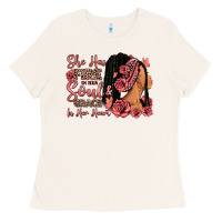 Bone She has fire in her soul afro woman Ladies Tee - RanaPortraitStore