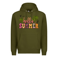 Army Green hello summer Premium Hoodie - JahusDesignShop