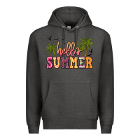 Charcoal Heather hello summer Premium Hoodie - JahusDesignShop