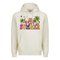 Oatmeal Heather hello summer Premium Hoodie - JahusDesignShop