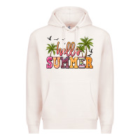 Pale Pink hello summer Premium Hoodie - JahusDesignShop