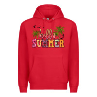 Red hello summer Premium Hoodie - JahusDesignShop