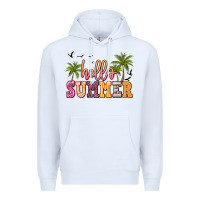 White hello summer Premium Hoodie - JahusDesignShop