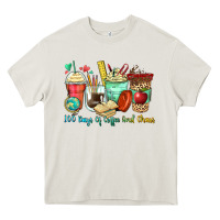 100 Days Of Coffee And Chaos Coffee Cups Heavy Core Tee | Teevron