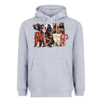 Heather Grey Christmas Bear Family Heavyweight Hoodie - LillyAllenDesigns
