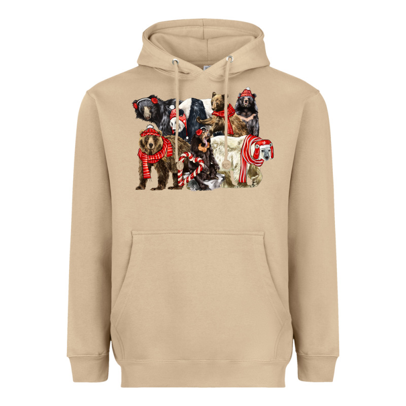 Christmas Bear Family Heavyweight Hoodie by LillyAllenDesigns | Teevron