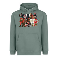 Sage Christmas Bear Family Heavyweight Hoodie - LillyAllenDesigns