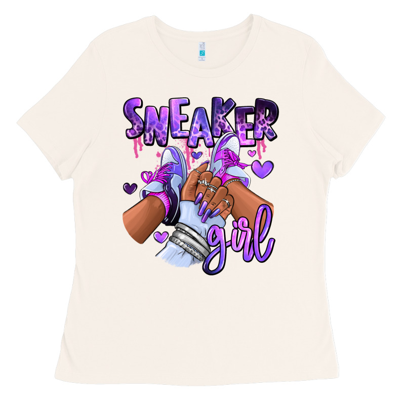 Purple Galaxy Sneaker Girl Ladies Tee by RanaPortraitStore | Teevron