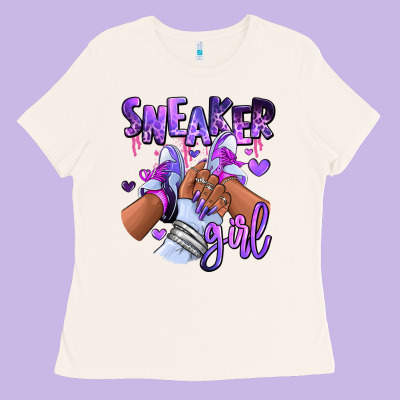 Ladies Tee Purple galaxy sneaker girl