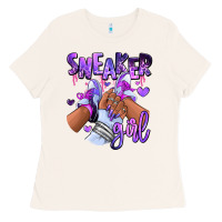 Bone Purple galaxy sneaker girl Ladies Tee - RanaPortraitStore