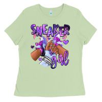 Matcha Purple galaxy sneaker girl Ladies Tee - RanaPortraitStore