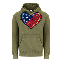 Vintage Olive leopard with american flag Vintage Hoodie - RanaPortraitStore
