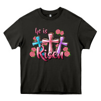 Asphalt He Is Risen Cross Heavy Core Tee - RanaPortraitStore
