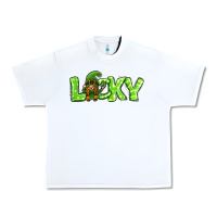 White St Patricks Day Lucky Gnome Urban Heavy Tee - Jasminsmagicworld