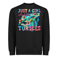 Black just a girl who loves turtles Heavyweight Sweatshirt - Jasminsmagicworld