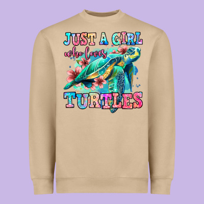 Just A Girl Who Loves Turtles Heavyweight Sweatshirt Designed By Jasminsmagicworld