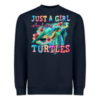 Navy just a girl who loves turtles Heavyweight Sweatshirt - Jasminsmagicworld