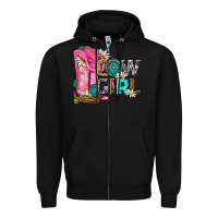 Black western cowgirl Zipper Hoodie - NancyCooperArtShop