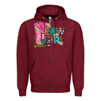 Burgundy western cowgirl Zipper Hoodie - NancyCooperArtShop