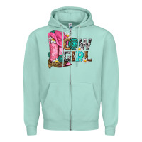 Seafoam western cowgirl Zipper Hoodie - NancyCooperArtShop