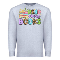 Heather Grey read more books Premium Sweatshirt - Artiststas
