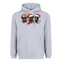 Heather Grey Christmas Black Angus Cows Heavyweight Hoodie - LillyAllenDesigns