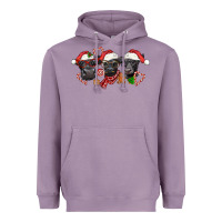Lavender Christmas Black Angus Cows Heavyweight Hoodie - LillyAllenDesigns