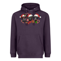Plum Christmas Black Angus Cows Heavyweight Hoodie - LillyAllenDesigns