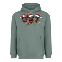 Sage Christmas Black Angus Cows Heavyweight Hoodie - LillyAllenDesigns