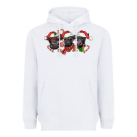 White Christmas Black Angus Cows Heavyweight Hoodie - LillyAllenDesigns