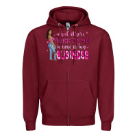 Burgundy what other think of me is none of my business Zipper Hoodie - NancyCooperArtShop