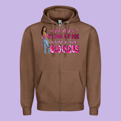What Other Think Of Me Is None Of My Business Zipper Hoodie Designed By Nancycooperartshop