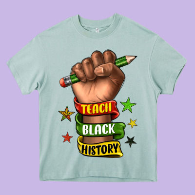 Teach Black History Heavy Core Tee Designed By Texasbilliewilder
