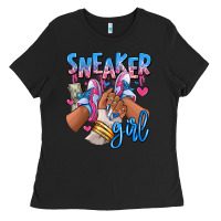 Black Sneaker girl afro woman Ladies Tee - RanaPortraitStore