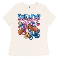 Bone Sneaker girl afro woman Ladies Tee - RanaPortraitStore