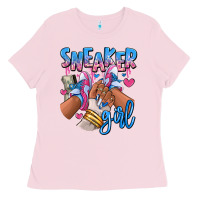 Bubblegum Pink Sneaker girl afro woman Ladies Tee - RanaPortraitStore