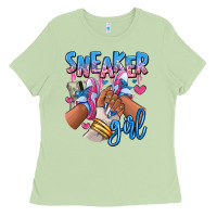 Matcha Sneaker girl afro woman Ladies Tee - RanaPortraitStore