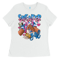 White Sneaker girl afro woman Ladies Tee - RanaPortraitStore