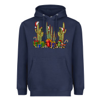 Navy Christmas Cactus Heavyweight Hoodie - LillyAllenDesigns
