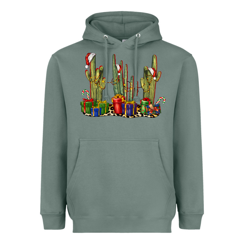 Christmas Cactus Heavyweight Hoodie by LillyAllenDesigns | Teevron