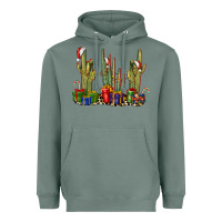 Sage Christmas Cactus Heavyweight Hoodie - LillyAllenDesigns