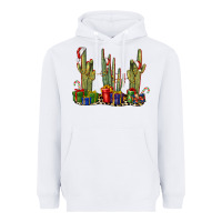 White Christmas Cactus Heavyweight Hoodie - LillyAllenDesigns