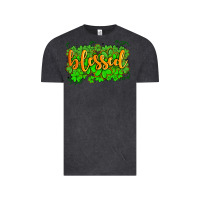 Vintage Black blessed with  shamrocks Vintage Tee - AdoDesignShop