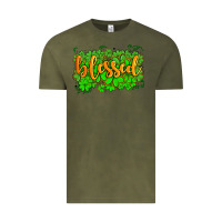 Vintage Olive blessed with  shamrocks Vintage Tee - AdoDesignShop