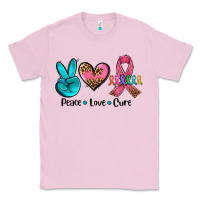 Bubblegum Pink peace love  cure Classic Tee - AdoDesignShop