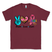 Burgundy peace love  cure Classic Tee - AdoDesignShop