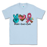 Dusty Blue peace love  cure Classic Tee - AdoDesignShop