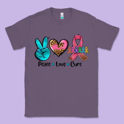Peace Love  Cure Classic Tee Designed By Adodesignshop