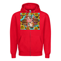 Western Cute Cow With Sunflower Zipper Hoodie | Teevron